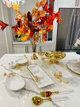 Load image into Gallery viewer, Porcelain 2 Sectional Tray with Gold Flower Detail
