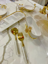 Load image into Gallery viewer, Set of 2 Gold Salad Severs With Acrylic Handles
