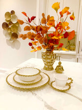 Load image into Gallery viewer, 5  Piece White Dinner Set Gold Beaded Border
