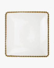 Load image into Gallery viewer, Set Of Four Porcelain White  Plates With Gold Beaded Design
