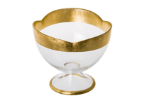 Load image into Gallery viewer, Gold Flower Shaped Footed Bowl
