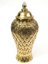 Load image into Gallery viewer, Gold Petal Textured Ginger Jar Large  24&quot;H x 10.5&quot;W
