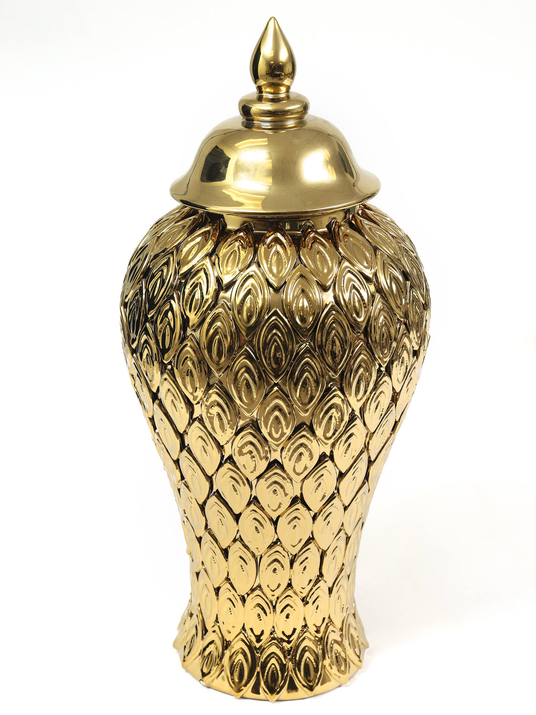 Gold Petal Textured Ginger Jar Large  24