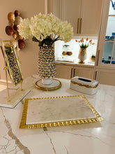 Load image into Gallery viewer, Ripple Gold 16x12&quot; Marble Tray
