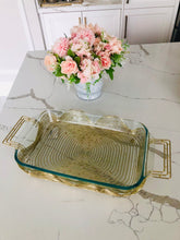 Load image into Gallery viewer, Rectangular Gold Handled Pyrex Holder
