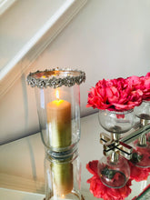 Load image into Gallery viewer, Clear Glass Candleholder/Vase with detailed edge
