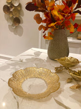 Load image into Gallery viewer, Gold Scalloped Flower Shaped Platter
