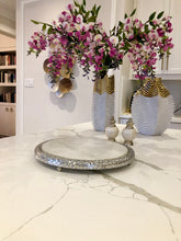 Load image into Gallery viewer, 11&quot; Silver Florentine Marble Tray
