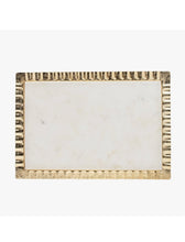 Load image into Gallery viewer, Ripple Gold 16x12&quot; Marble Tray
