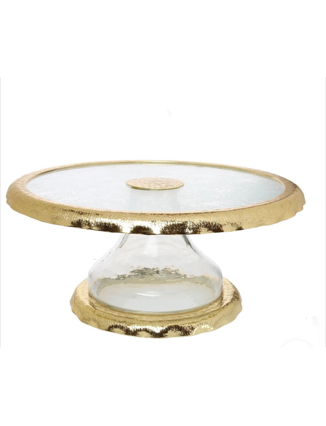 Glass Cake Stand with Gold Edge