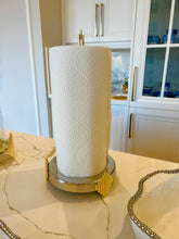 Load image into Gallery viewer, Paper Towel Holder with Gold Symmetrical Design
