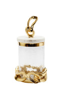 Load image into Gallery viewer, Glass Canister with Marble Lid and Gold Knot Design Knob
