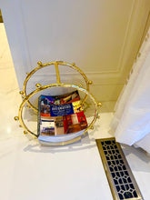 Load image into Gallery viewer, Gold Metal Magazine Rack with Ball Design
