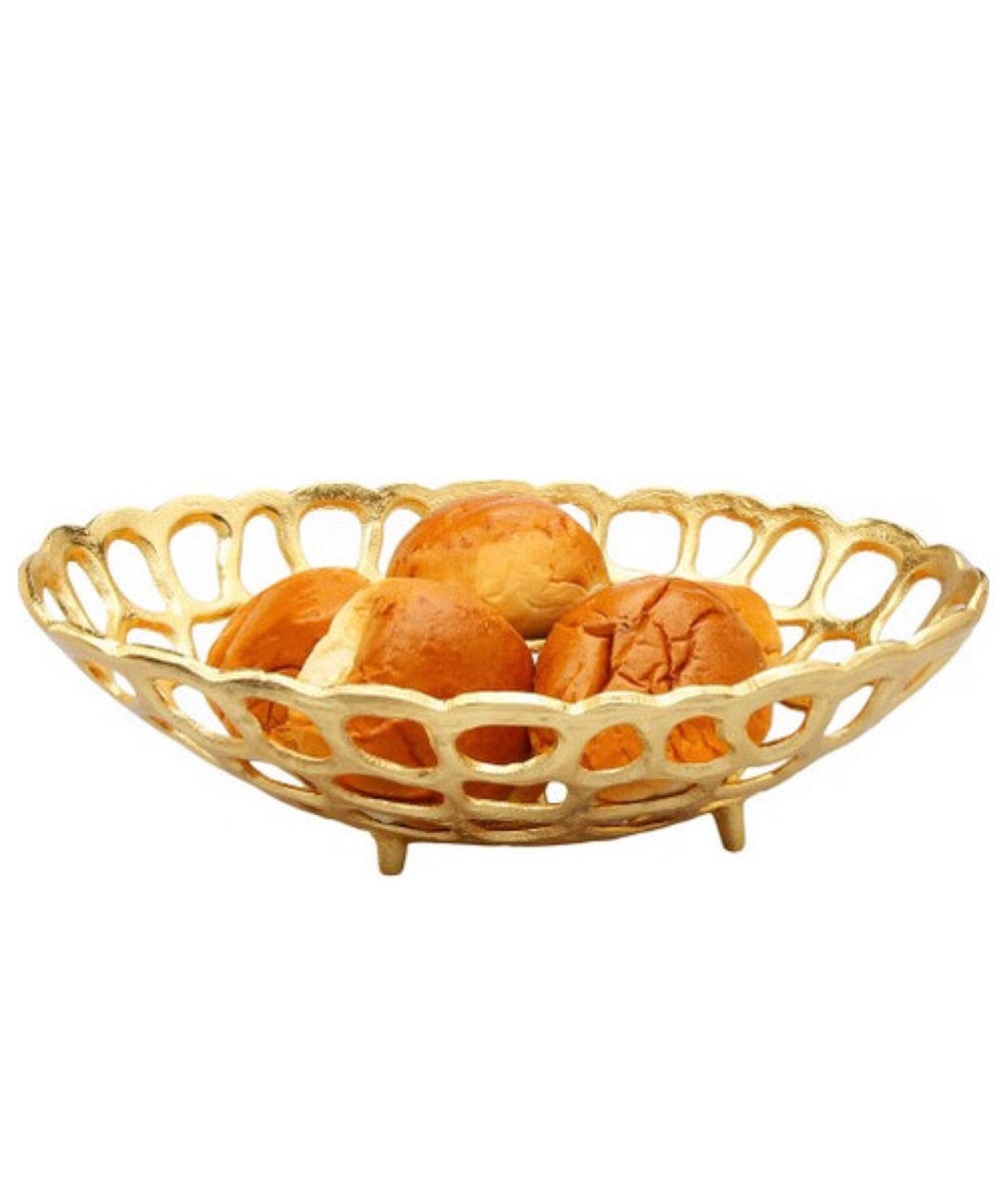 Gold Oval Looped Bread Basket