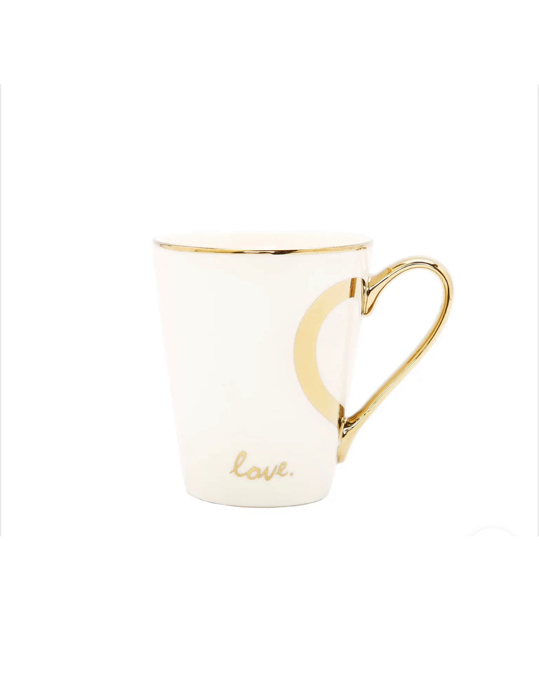 White Ceramic Coffee Mug with Gold 