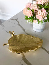 Load image into Gallery viewer, 11”L Gold Leaf Dish
