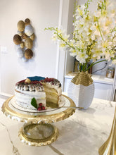 Load image into Gallery viewer, Glass Cake Stand with Gold Edge
