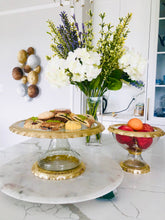 Load image into Gallery viewer, Glass Cake Stand with Gold Edge
