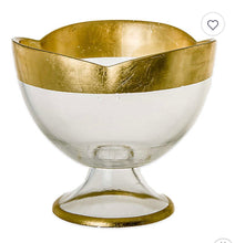 Load image into Gallery viewer, Gold Flower Shaped Footed Bowl
