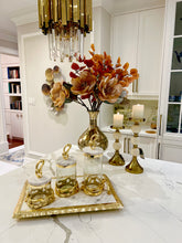 Load image into Gallery viewer, White Marble Tray With Gold Ruffled Design
