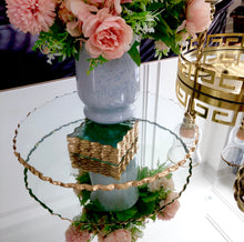 Load image into Gallery viewer, Stacked Glass Cake Stand with Gold Edge
