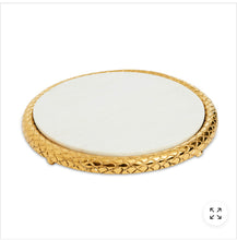 Load image into Gallery viewer, 11&quot; Gold Florentine Marble Tray

