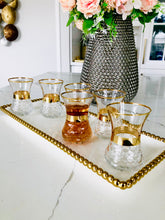 Load image into Gallery viewer, Set Of 6 Tea Glasses With Gold And Crystal Detail

