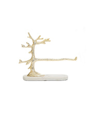 Load image into Gallery viewer, Gold Tree Design Paper Towel Holder On Marble Base
