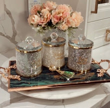 Load image into Gallery viewer, Nordic Creative Glass Tray with Rose Gold Handles
