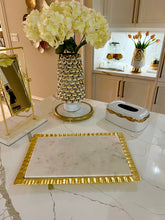 Load image into Gallery viewer, Ripple Gold 16x12&quot; Marble Tray
