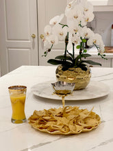 Load image into Gallery viewer, White Orchid Plant in Gold Hammered Vase
