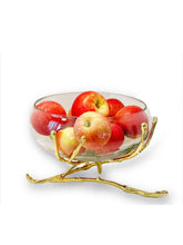 Load image into Gallery viewer, 11&quot; D Glass Bowl With Gold Base
