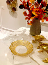 Load image into Gallery viewer, Gold Scalloped Flower Shaped Platter
