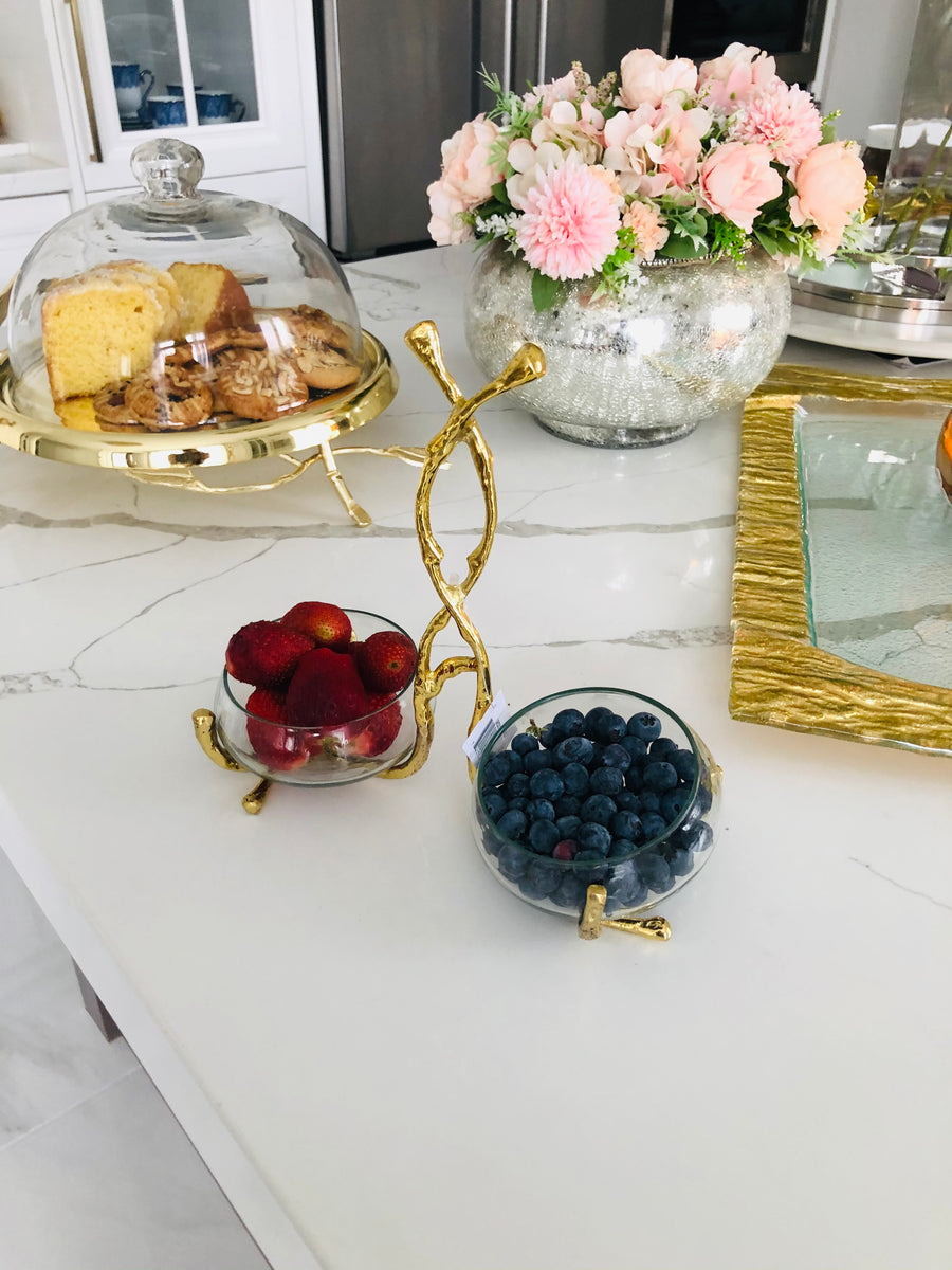 2 Sectional Glass Dish With Gold Design – Passion For Home Decor