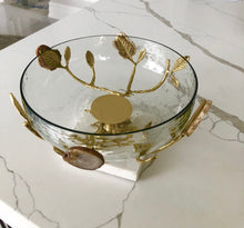 Load image into Gallery viewer, Glass Salad Bowl With Stone Design
