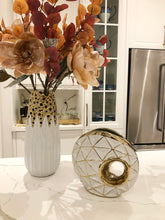 Load image into Gallery viewer, White Porcelain Round Vase Geometrical Design
