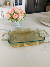 Load image into Gallery viewer, Rectangular Gold Handled Pyrex Holder
