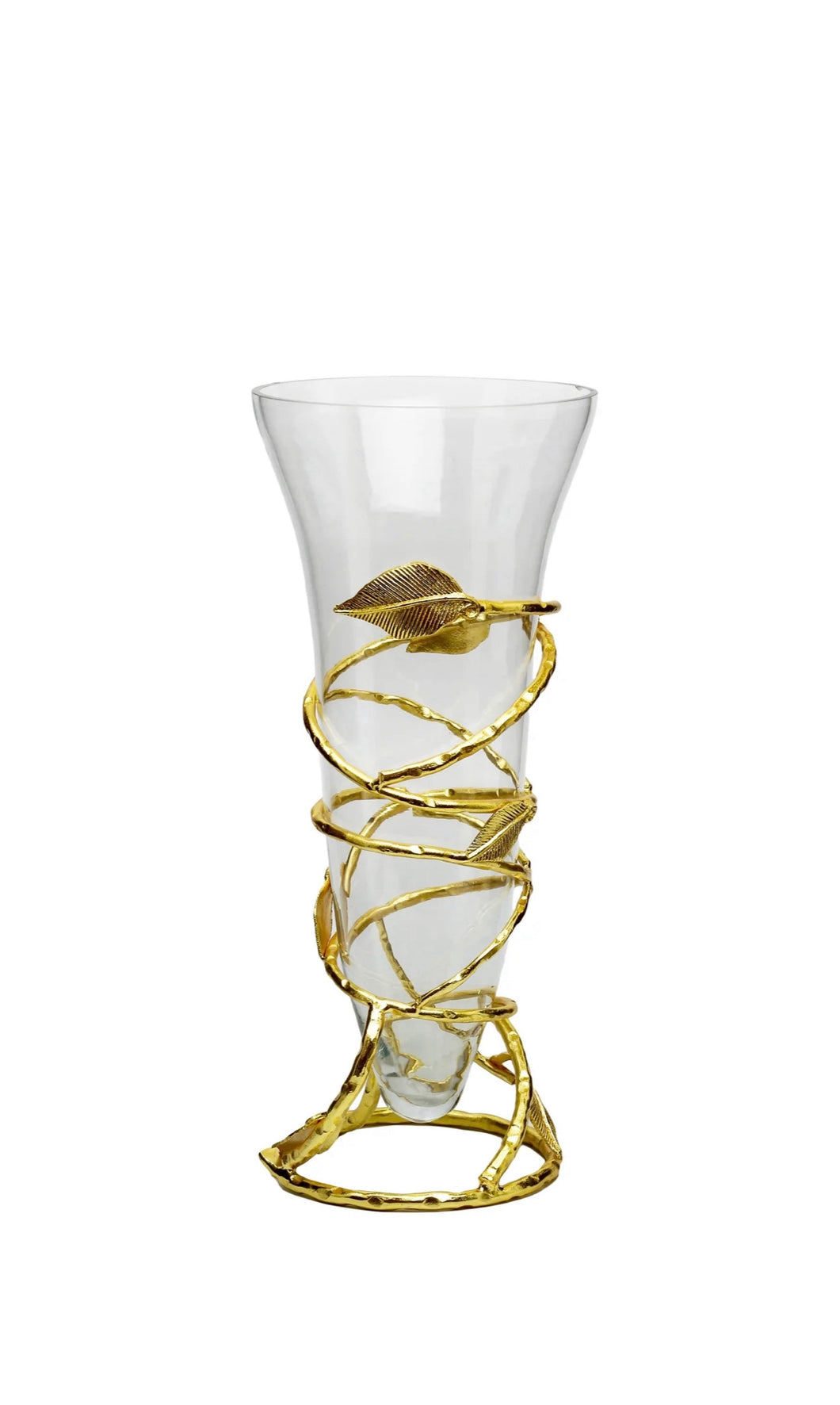 Gold Leaf Vase with Removable Glass