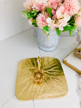 Load image into Gallery viewer, Gold Square Napkin Holder With Lotus Flower Design
