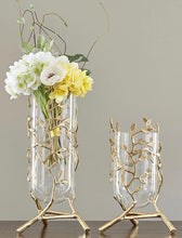 Load image into Gallery viewer, Gold and Glass Handmade Vases
