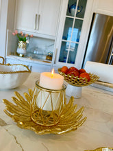 Load image into Gallery viewer, Gold Brass Hurricane Candle Holder W/ Diamond Shaped Design
