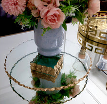 Load image into Gallery viewer, Stacked Glass Cake Stand with Gold Edge
