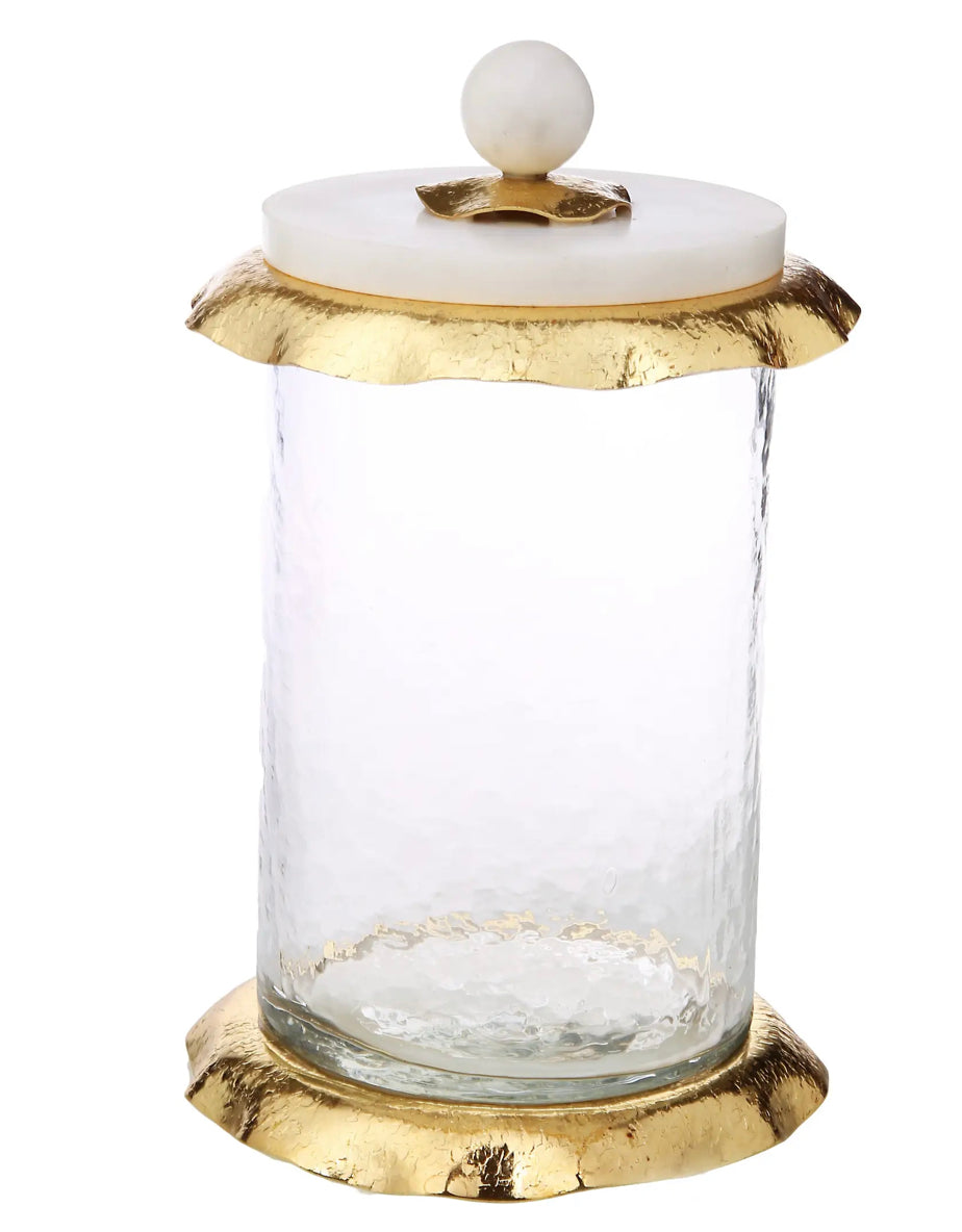 Glass Canister With Marble Lid